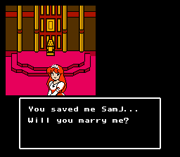 "You saved me SamJ... Will you marry me?"