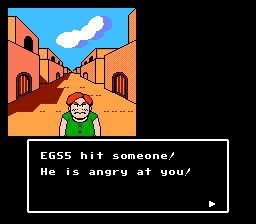 "EGS5 hit someone! He is angry at you!"
